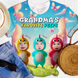 Custom Photo Gifts For Grandma Shirt 01tglu120325 Grandma's Favorite Peeps-Homacus