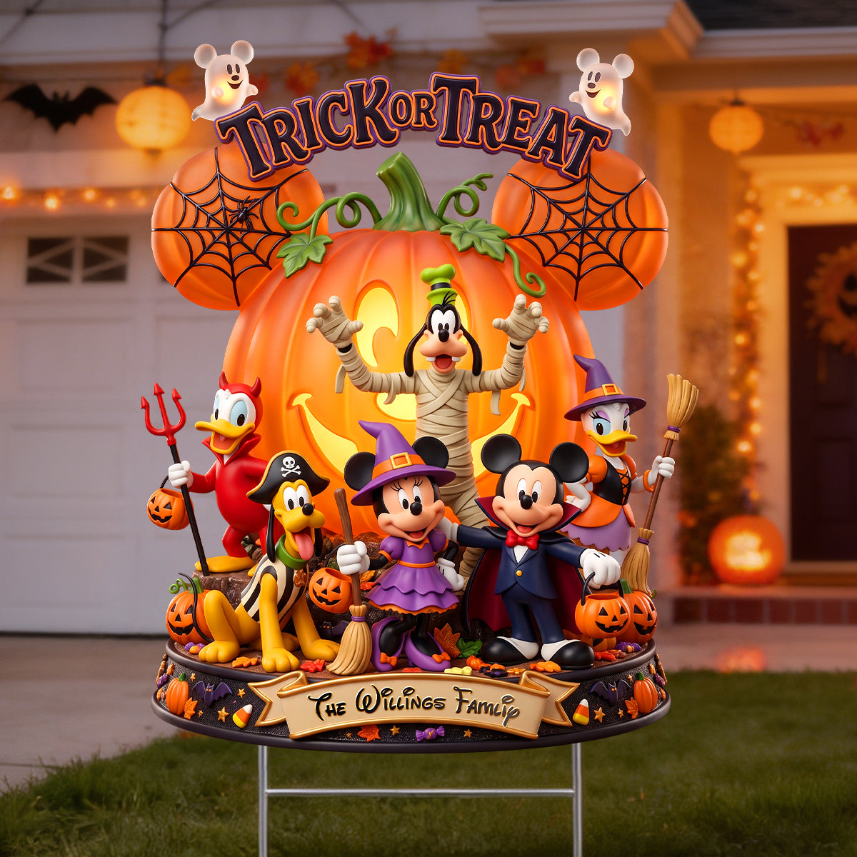 Trick Or Treat Spooky Yard Sign - Personalized Halloween Gifts For Family 06padh100826
