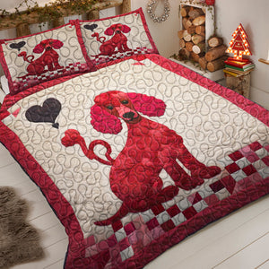 Poodles Dog Christmas Quilt Bed Set Gifts For Dog Lovers 02HUDT061124-Homacus