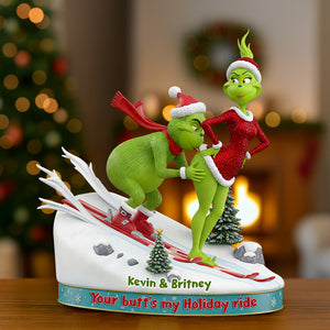 Skiing Couple Christmas Acrylic Plaque Personalized Gifts For Couple 01OHDT180925-Homacus