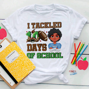 Personalized Gifts For American Football-loving Kids Shirt 02katn040125hg I Tackled 100 Days Of School-Homacus