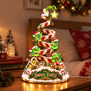 Whimsical Candy Cane Initial Letter Light Box - Personalized Gift For Christmas 02PADH191026-Homacus