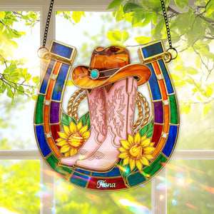 Western Spirit Suncatcher Ornament - Personalized Gifts For Cowgirl 02NALU280725-Homacus