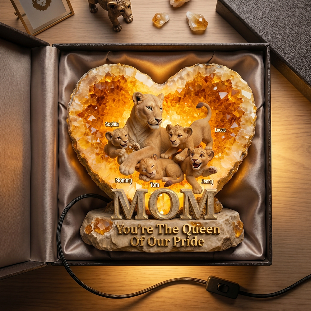 You're The Queen Of Our Pride - Personalized Gifts For Mom Acrylic Light Box 03hutn130426-Homacus