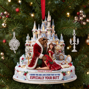 Merry Cheeky Couple Christmas Acrylic Ornament - Personalized Christmas Gifts For Couples 01tylu170826