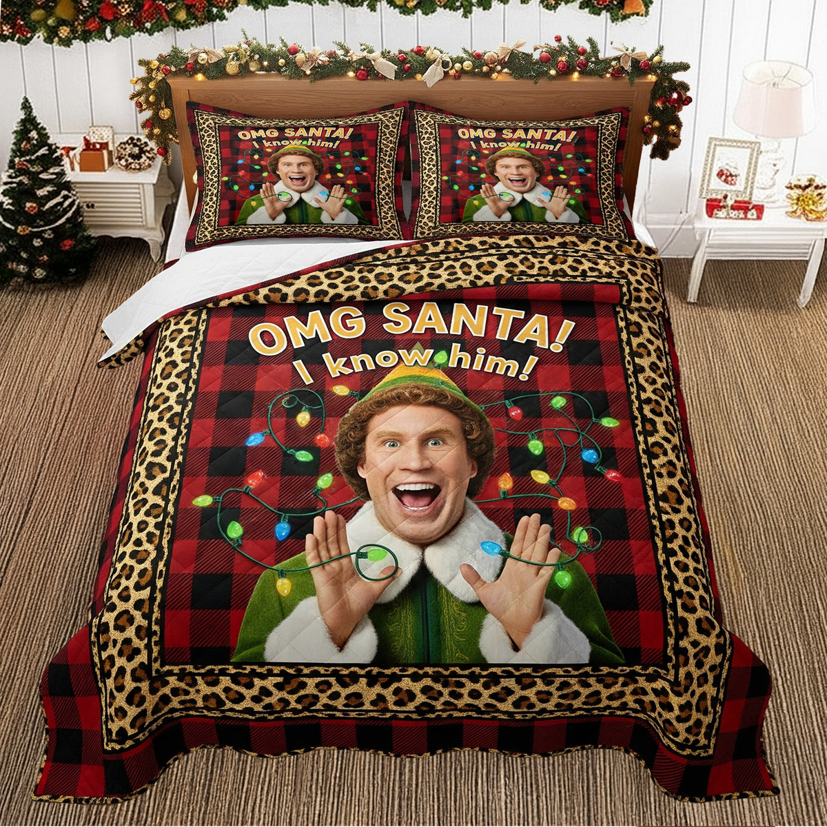 Funny Elf Quilt Bedding Set - Christmas Gifts 05HUMG130825-Homacus