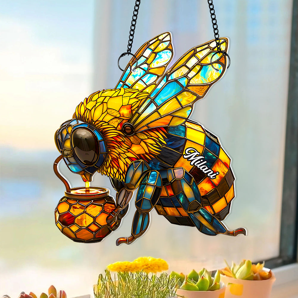Bee Suncatcher Ornament Personalized Gifts for Bee Lovers 01HUDT180725-Homacus