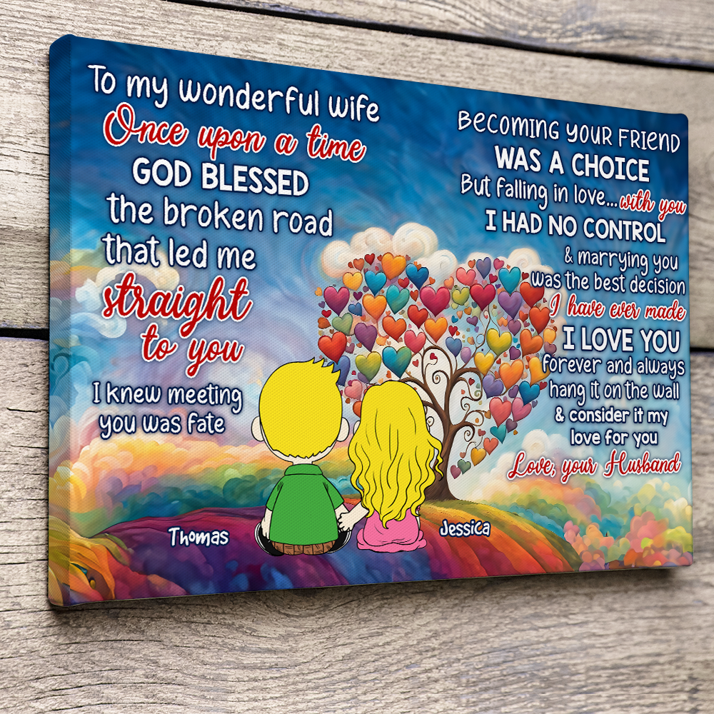 Personalized Gifts For Couple Canvas Print Cartoon Lover 03xqpu061224hg-Homacus