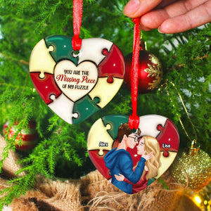 Personalized Gifts For Couple Heart Ceramic Ornament 04OHMH301024PA-Homacus