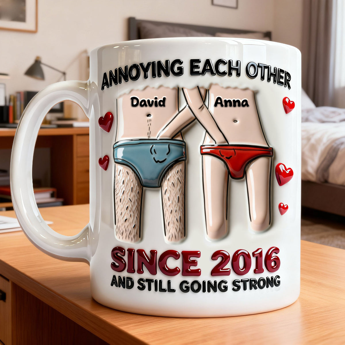 Annoying Each Other Couple - Personalized Anniversary Gift For Couples 02NALU120126-Homacus