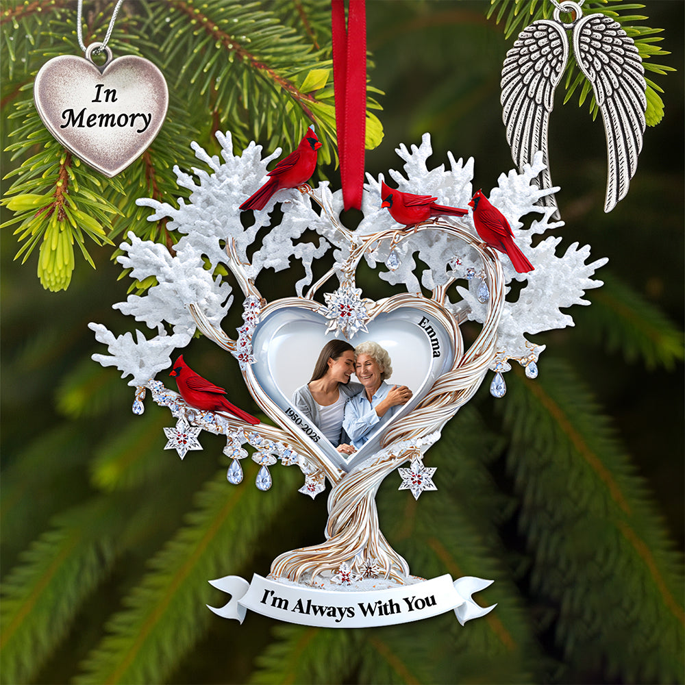 Cardinal Memory Custom Photo Ornament - Personalized Memorial Gift For Loved Ones 01TGLU180825-Homacus