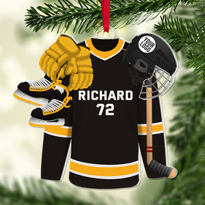 Hockey Player Ornament - Hockey Jersey with Custom Team Logo Gifts For Hockey Lovers-Homacus