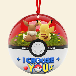 Cartoon Couple Christmas Ornament - Personalized Gifts For Couple 04OHQN130825-Homacus