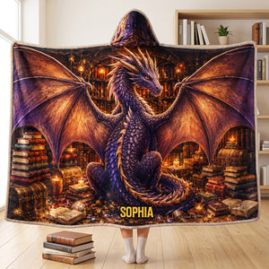 Fantasy Dragon Wings Hood Blanket, Personalized Gifts For Book Lovers 02qhtn110826