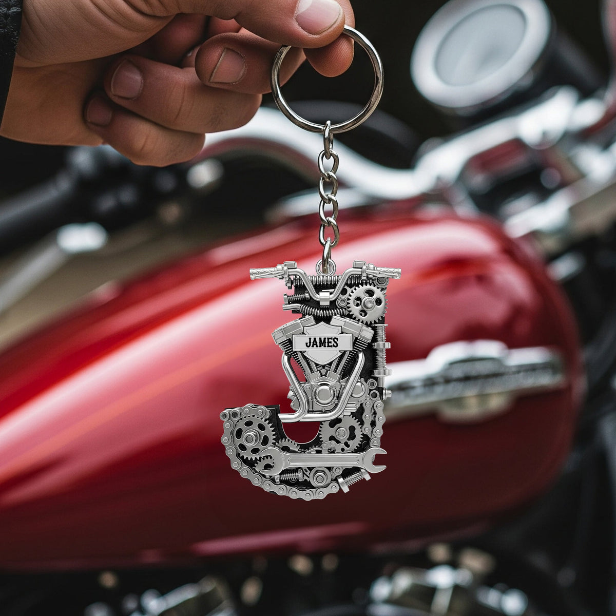 Motorcycle Mechanical Initial Letter Alphabet Keychain Personalized Gifts For Bikers 01qhtn200825-Homacus