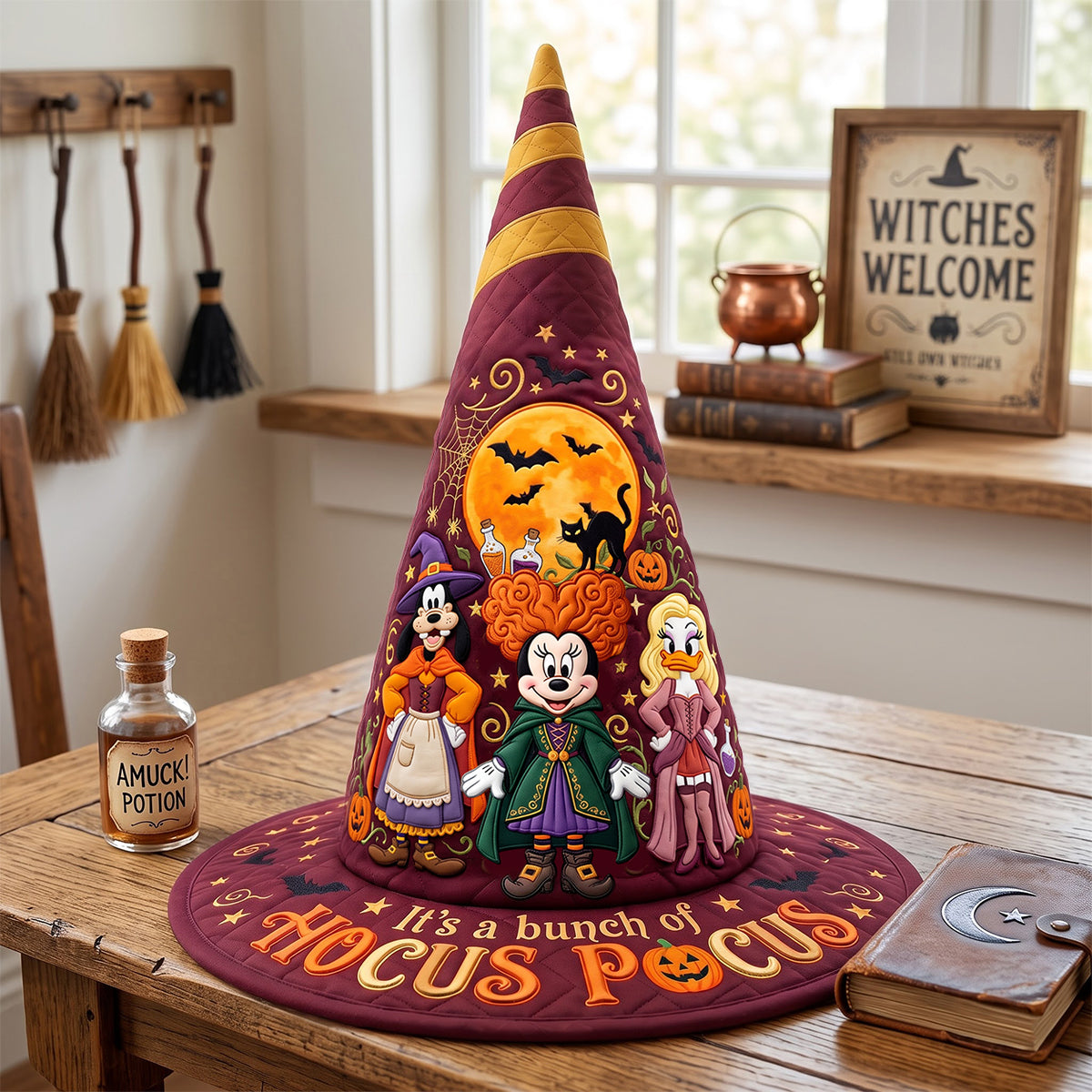 Mystical Quilted Witch Hat - Personalized Gifts For Halloween 02patn130826