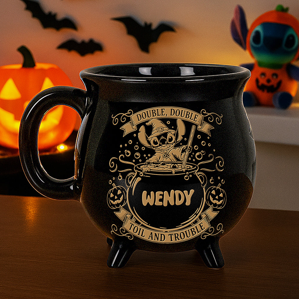 Cute Trouble Witch Cauldron Mug - Personalized Gifts For Witch Lovers 02tota210825-Homacus