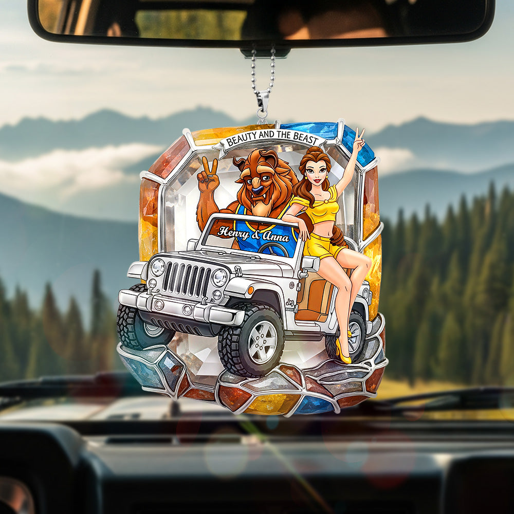 Adventurous Off-Road Couple Car Hanging Ornament, Personalized Gifts For Off-road Couple 03QHMG250725-Homacus