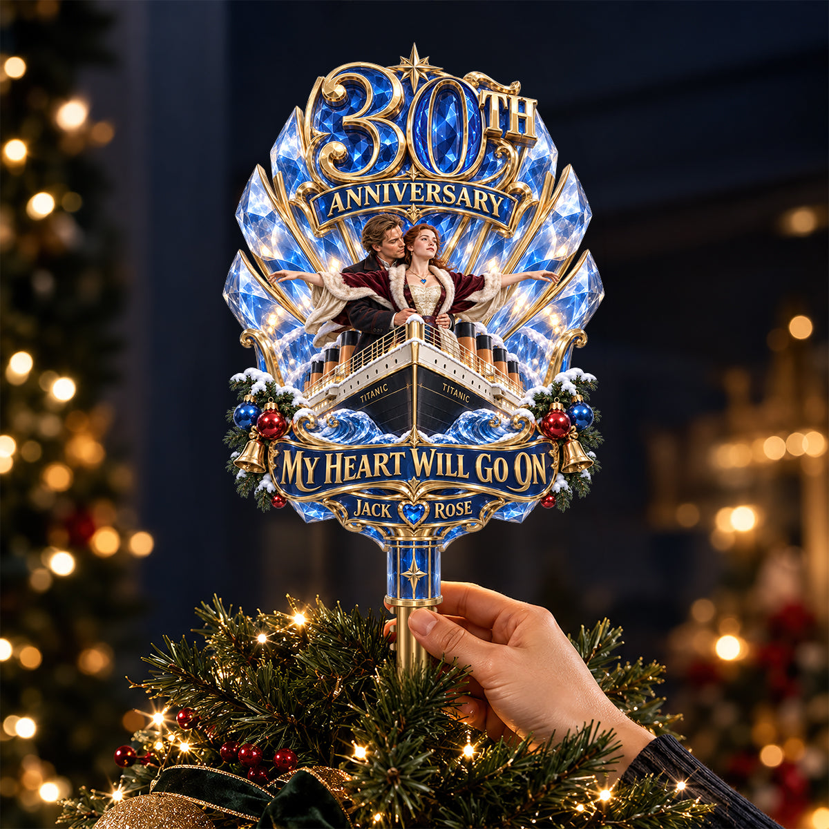 Timeless Love 30th Anniversary Tree Topper - Personalized Christmas Gift For Couples 03HADT100926-Homacus