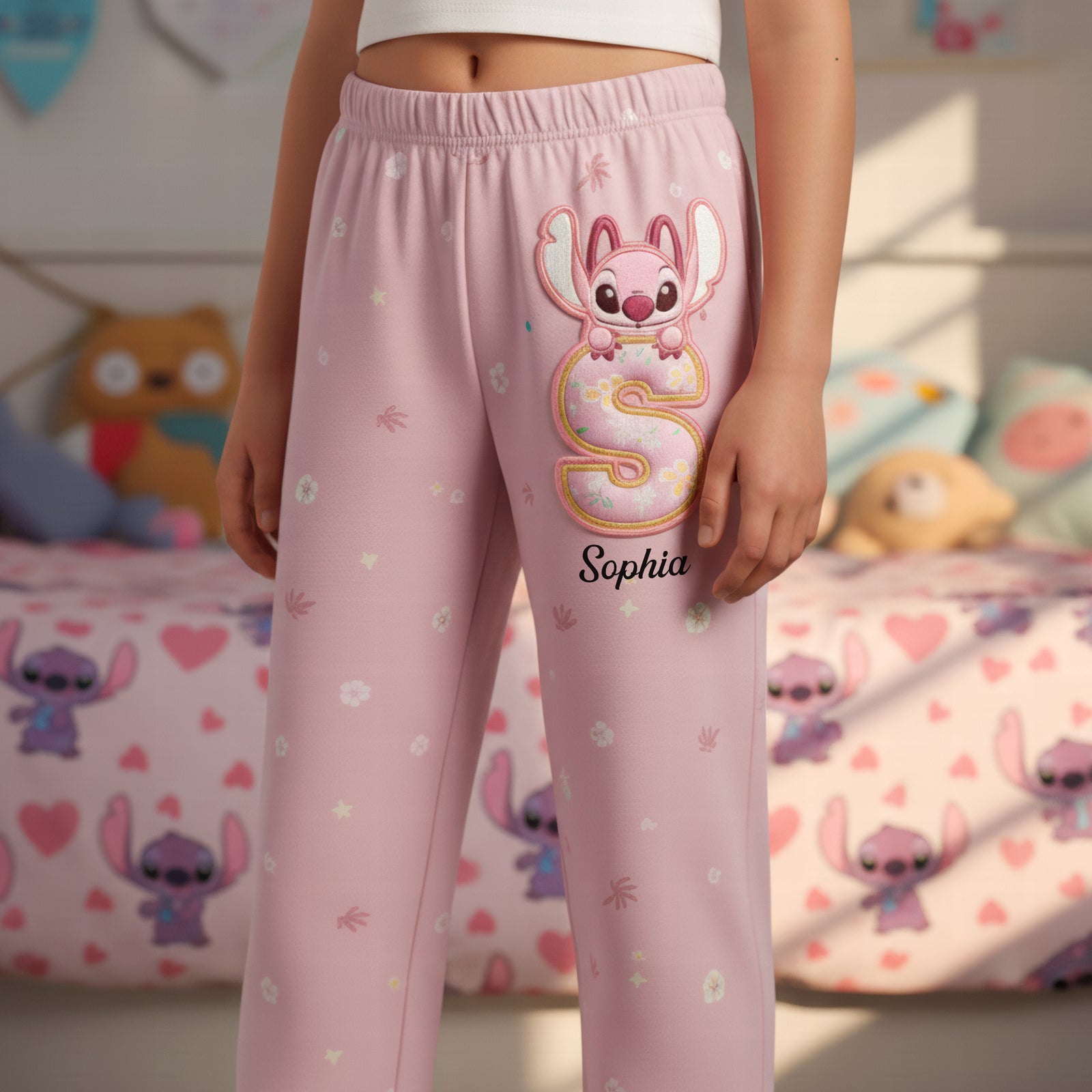 Pink Alphabet Pajama Pants - Personalized Gifts For Girls 01kiqn091225-Homacus
