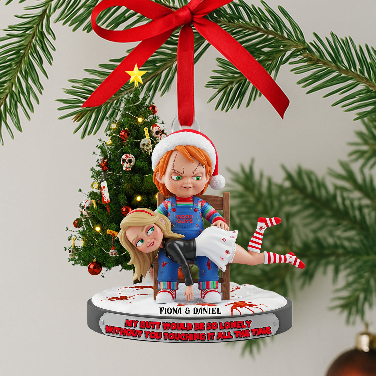 Mischievous Doll Couple Ornament - Personalized Christmas Gifts For Couple 01NALU090925-Homacus