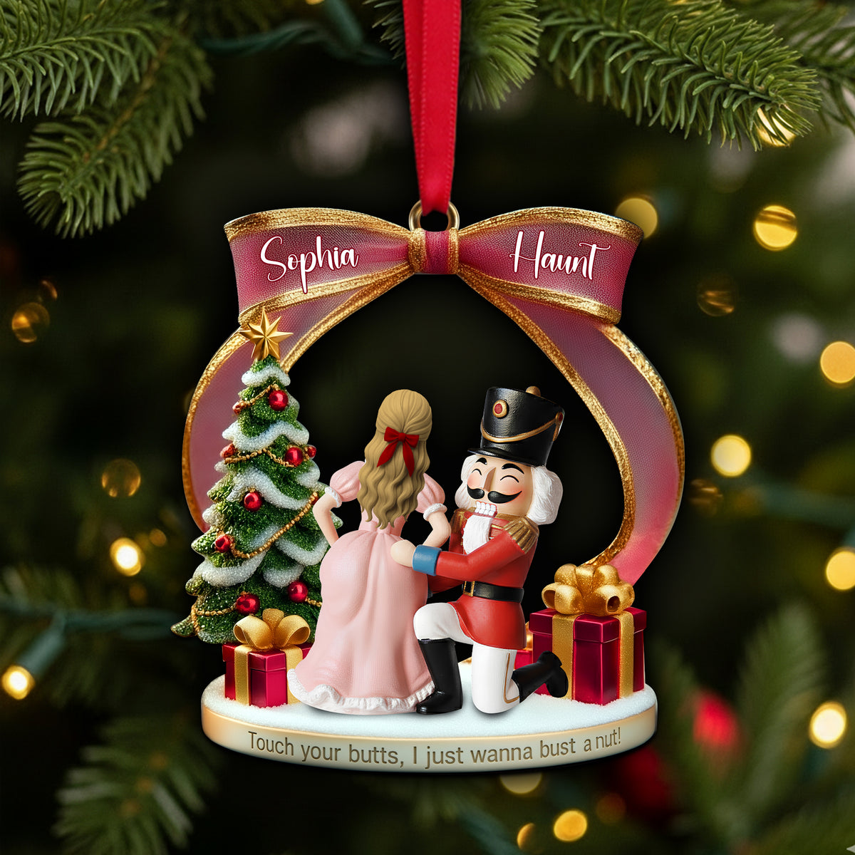 Cheeky Touch Couple Ornament - Personalized Christmas Gift For Couples 02TGLU190925-Homacus