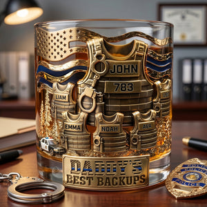 Legendary Police Dad Round Glass, Personalized Gifts For Police Officer, Sheriff, Captain Dad 04qhlu270526-Homacus