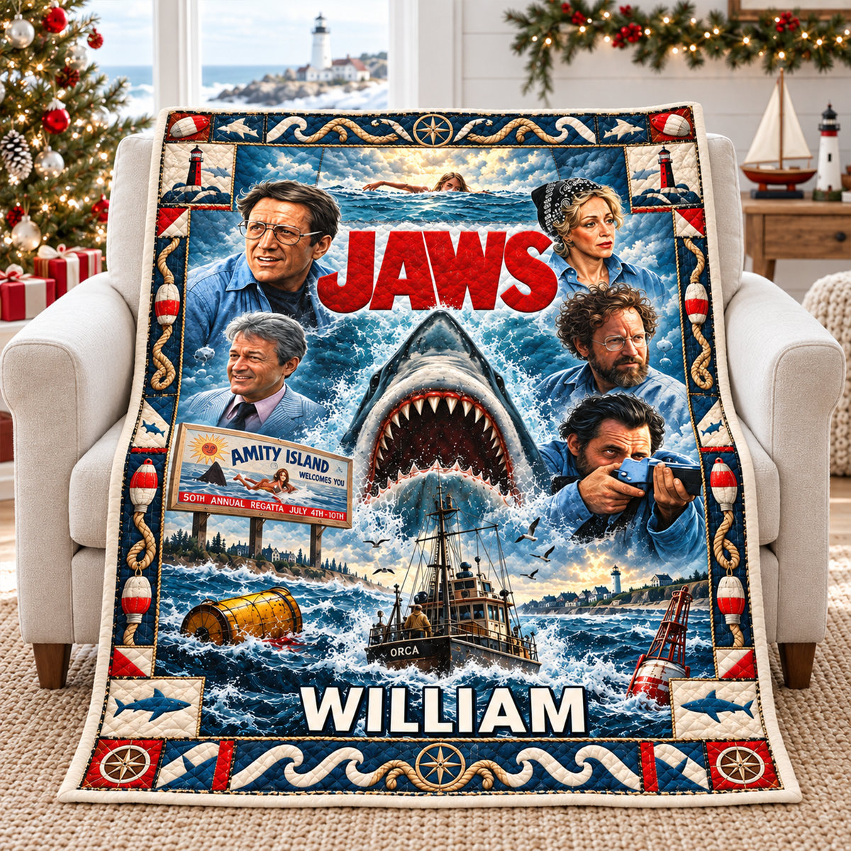 Deep Sea Predator Blanket - Personalized Gifts 06naqn121026-Homacus
