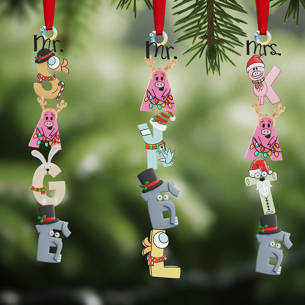 Book Teacher Alphabet Name Acrylic Ornament, Personalized Gifts For Christmas 03nata061125-Homacus