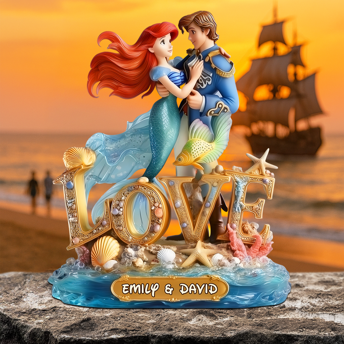 Undersea Couple Plaque - Personalized Gifts For Couple 01tgpu070525-Homacus