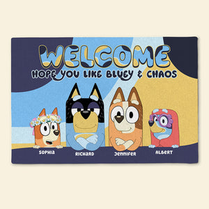 Personalized Gifts For Family Doormat, Cartoon Dog Family 02naqn090824-Homacus