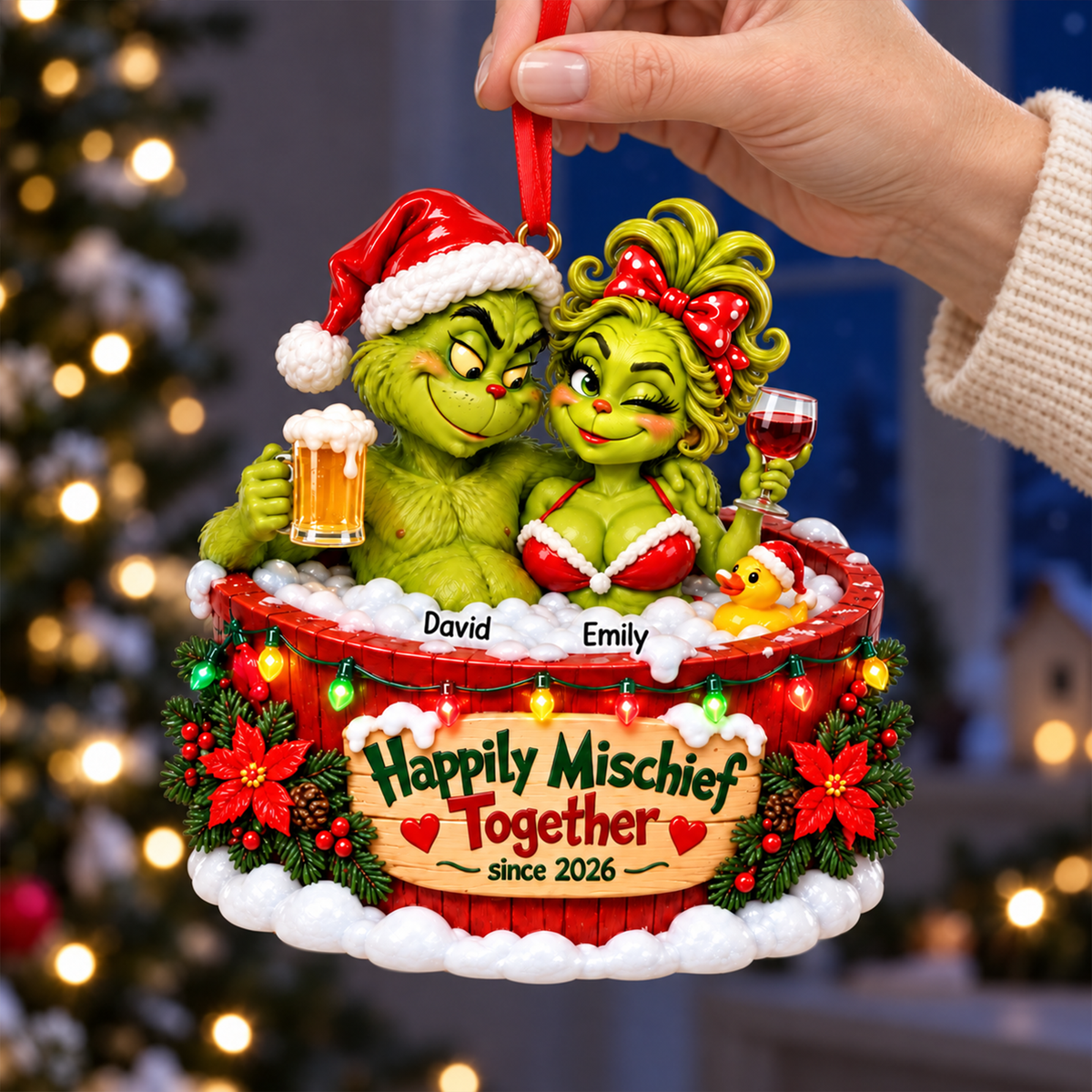 Teacup Couple Ornament - Personalized Gifts For Couple Christmas Ornament 07TOQN221026-Homacus