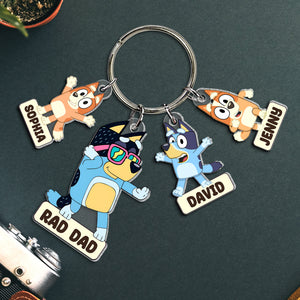 Personalized Gifts For Dad Keychain With Dog Charms 02natn260424-Homacus