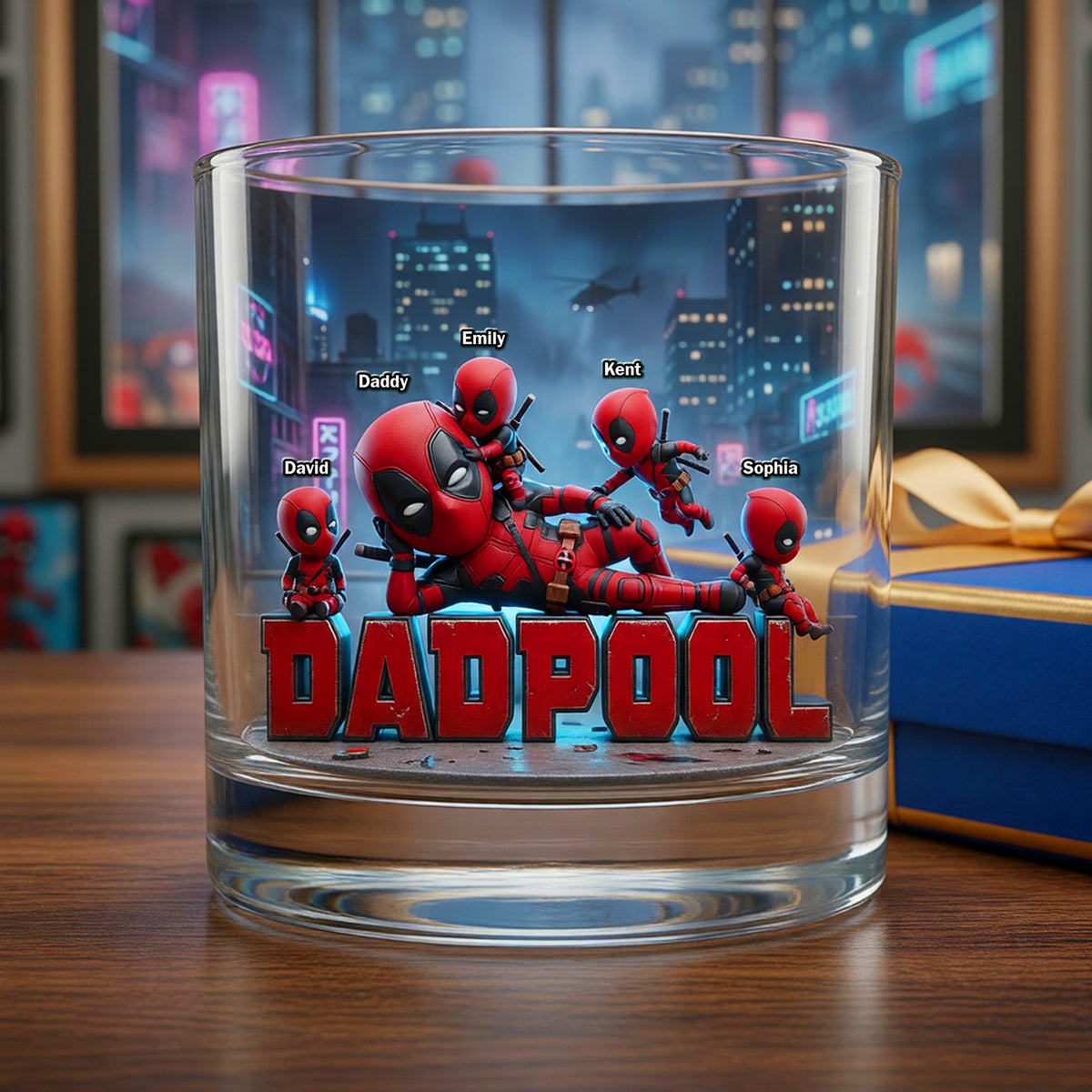 Father's Day Hero Squad Round Glass - Personalized Gifts For Father 01naqn280426-Homacus
