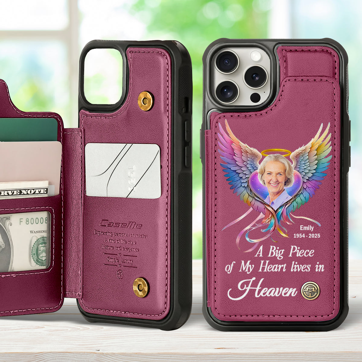 Personalized Gifts For Heaven Leather Flip Wallet Phone Case 03ACDT210325-Homacus