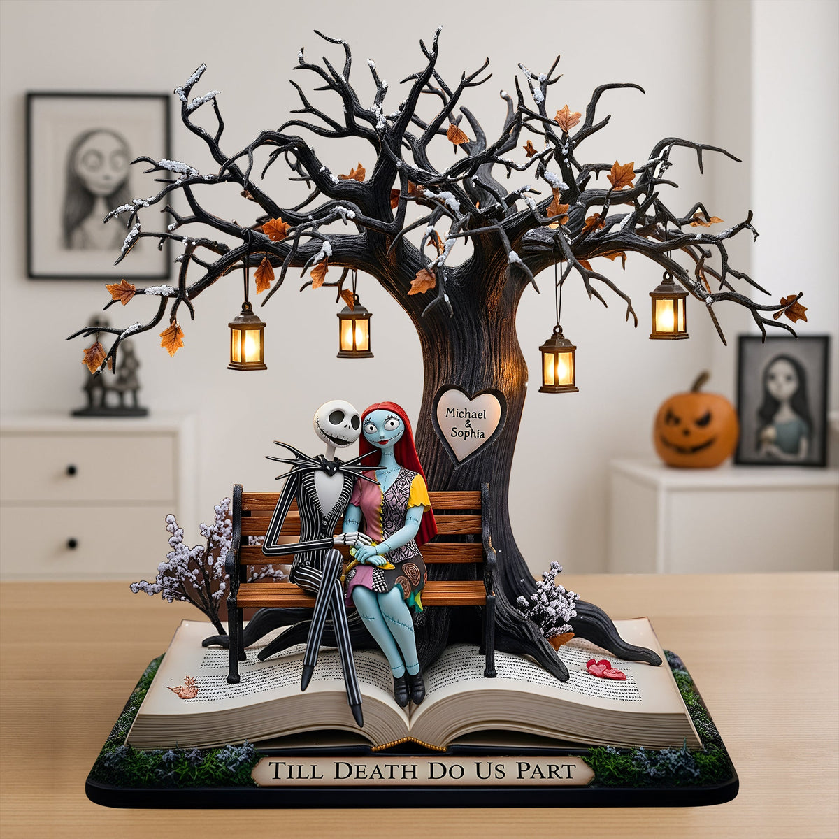 Haunted Couple Under The Lantern Tree Acrylic Plaque - Personalized Gifts For Couple 03PALU110725-Homacus