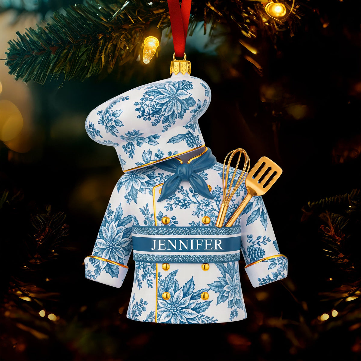 Toile de Jouy Christmas Ornament - Personalized Gift for Chefs 03pgqn181025-Homacus