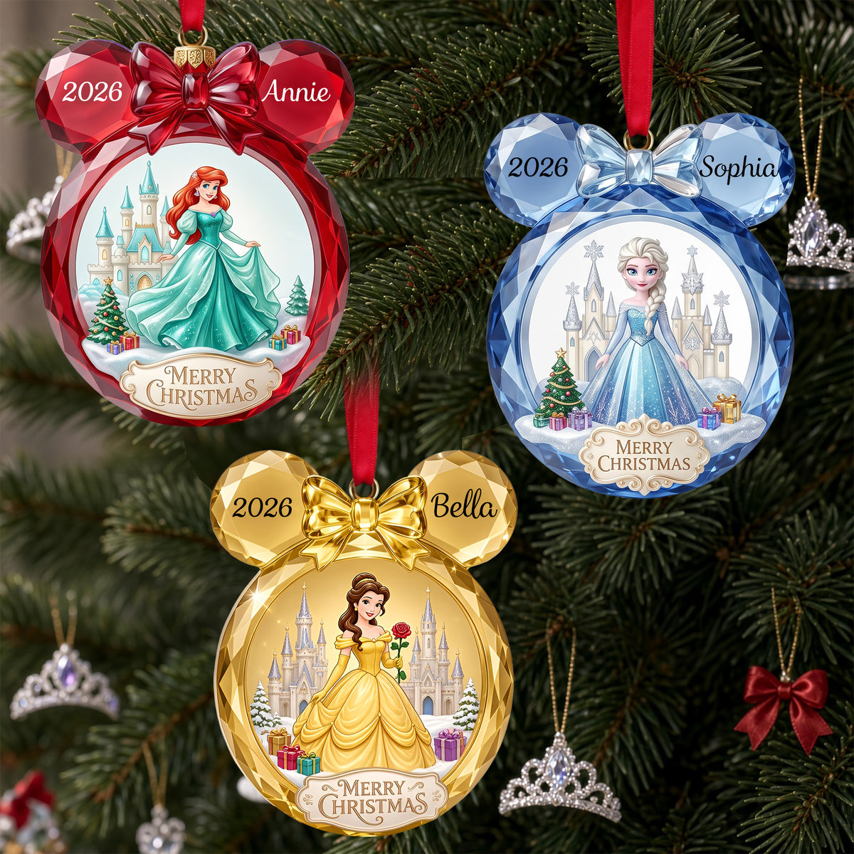 Lovely Fairy Tale Princesses Christmas Ornament - Personalized Gifts For Christmas 05tylu221026-Homacus