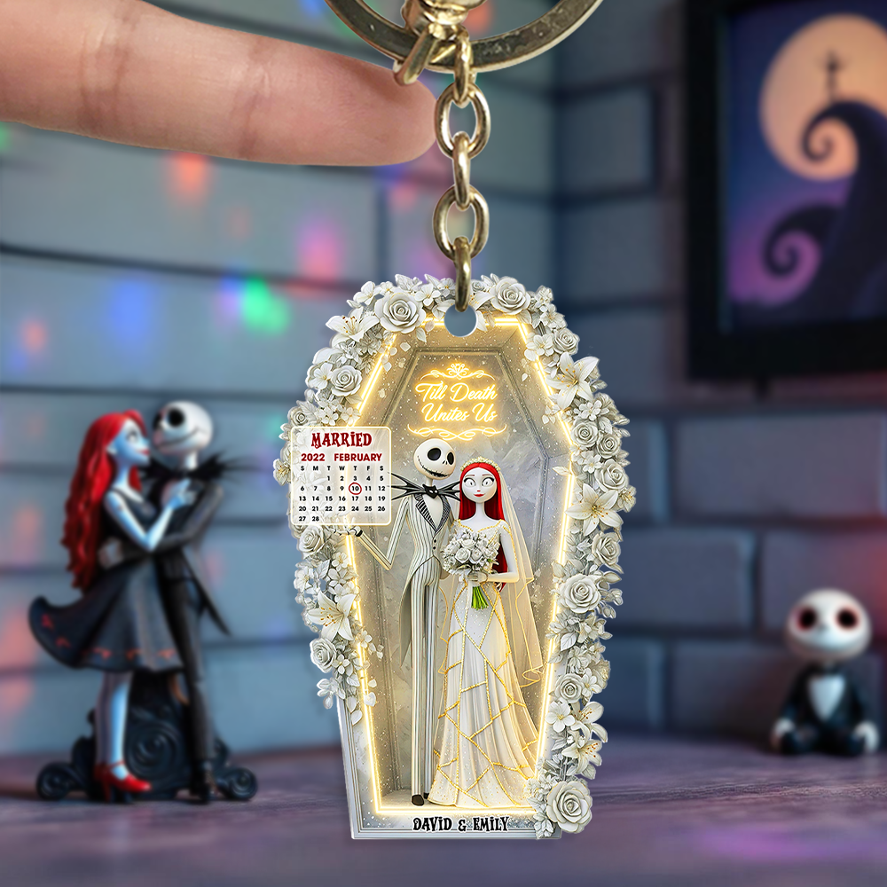 Spooky Couple Keychain - Personalized Wedding Gifts For Couple 05ohpu270625tt-Homacus
