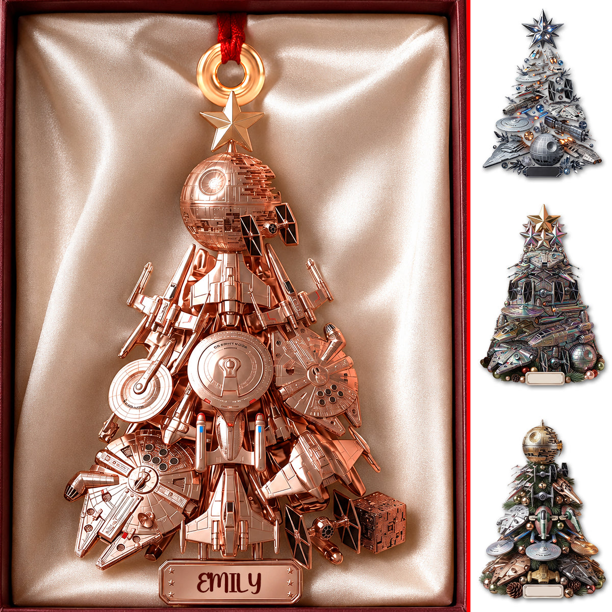 Cosmic Christmas Tree Ornament - Personalized Gifts 05QHDH100826-Homacus