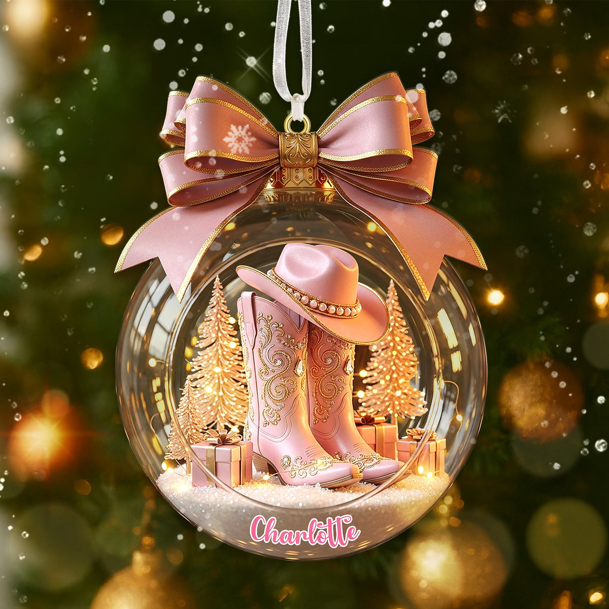 Cowgirl Custom Shape Acrylic Ornament - Personalized Gifts For Cowgirl Christmas Ornament 03PGMG091025-Homacus