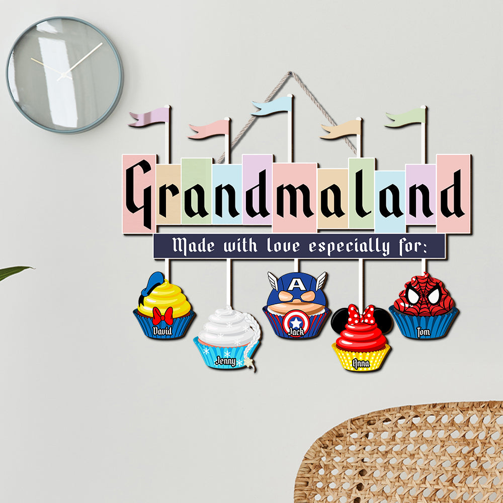 Personalized Decor Gifts For Grandma's Kitchen Wood Sign Made With Love 02qhtn060224qnpa Mother's Day Gifts-Homacus