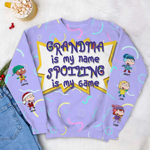 Personalized Gift For Grandma, Grandma Is My Name Spoiling Is My Game 3D Sweater 01TOLU281024HG-Homacus