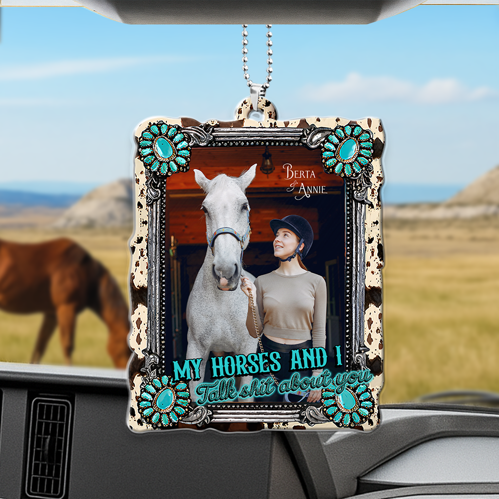 My Horses Car Ornament Custom Photo Gifts For Horse Lovers 05HULU180725-Homacus