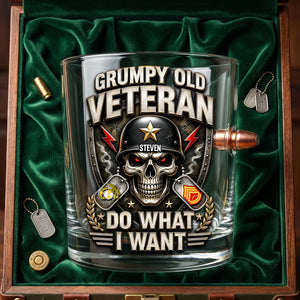 Grumpy Old Veteran Bullet Glass - Personalized Gifts For Veterans 01todh160626-Homacus