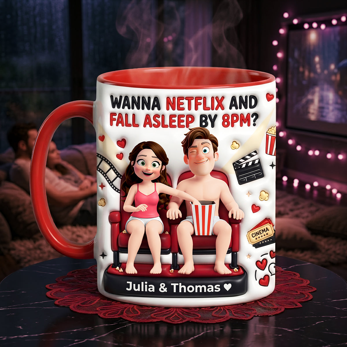 Couple Watching Coffee Mug - Personalized Gifts For Couple 03huta250626-Homacus