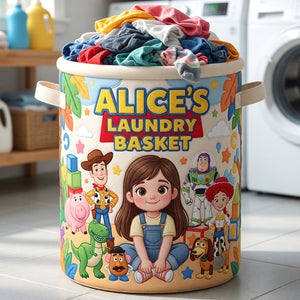 Lovely Characters Quilted Laundry Basket - Custom Photo Gifts 04natn090726-Homacus