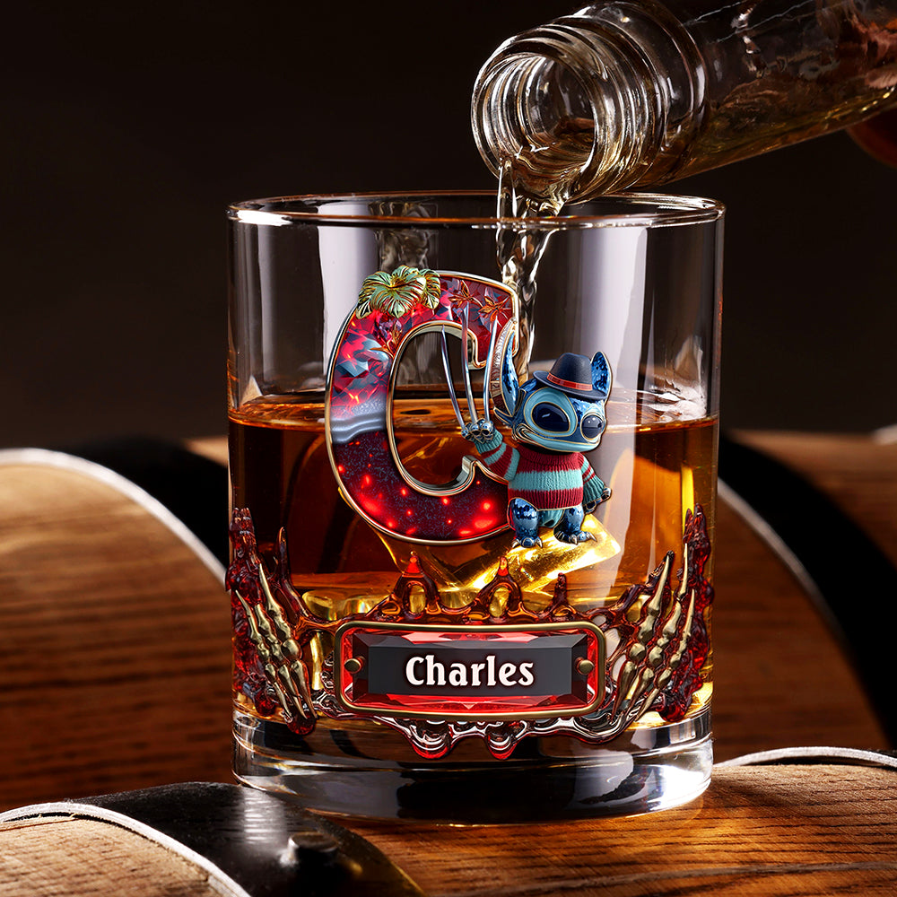 Cute Monster Letter Round Glass - Personalized Halloween Gifts For Horror Lovers 03tgqn250825-Homacus