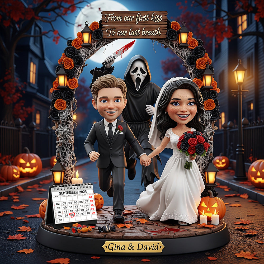 Custom Photo Plaque Personalized Funny Halloween Gifts For Newlywed Couple 03hytn140825-Homacus