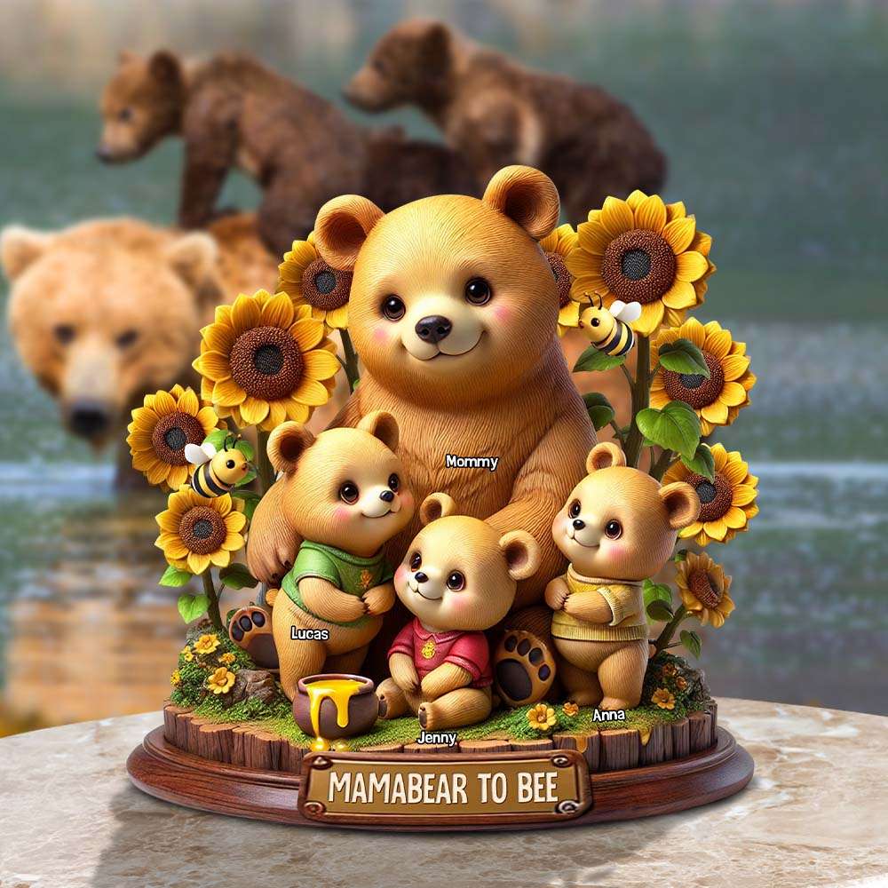 Bear Mom Plaque - Personalized Gifts For Mama Bear 02qhtn010425-Homacus